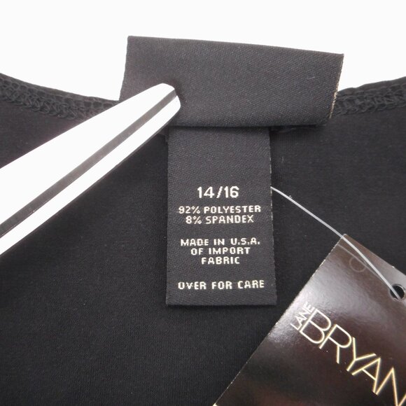 NWT Lane Bryant Womens Size 14/16 Black Top Surplice Deep V-neck 3/4 Sleeve - Picture 7 of 11